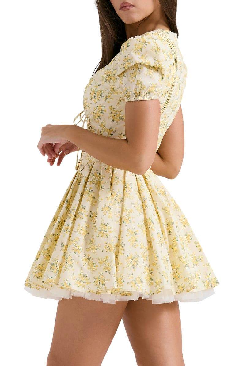 Helga Elevated Bloom V Neck Corset Mini Dress Statement Occasion Edit