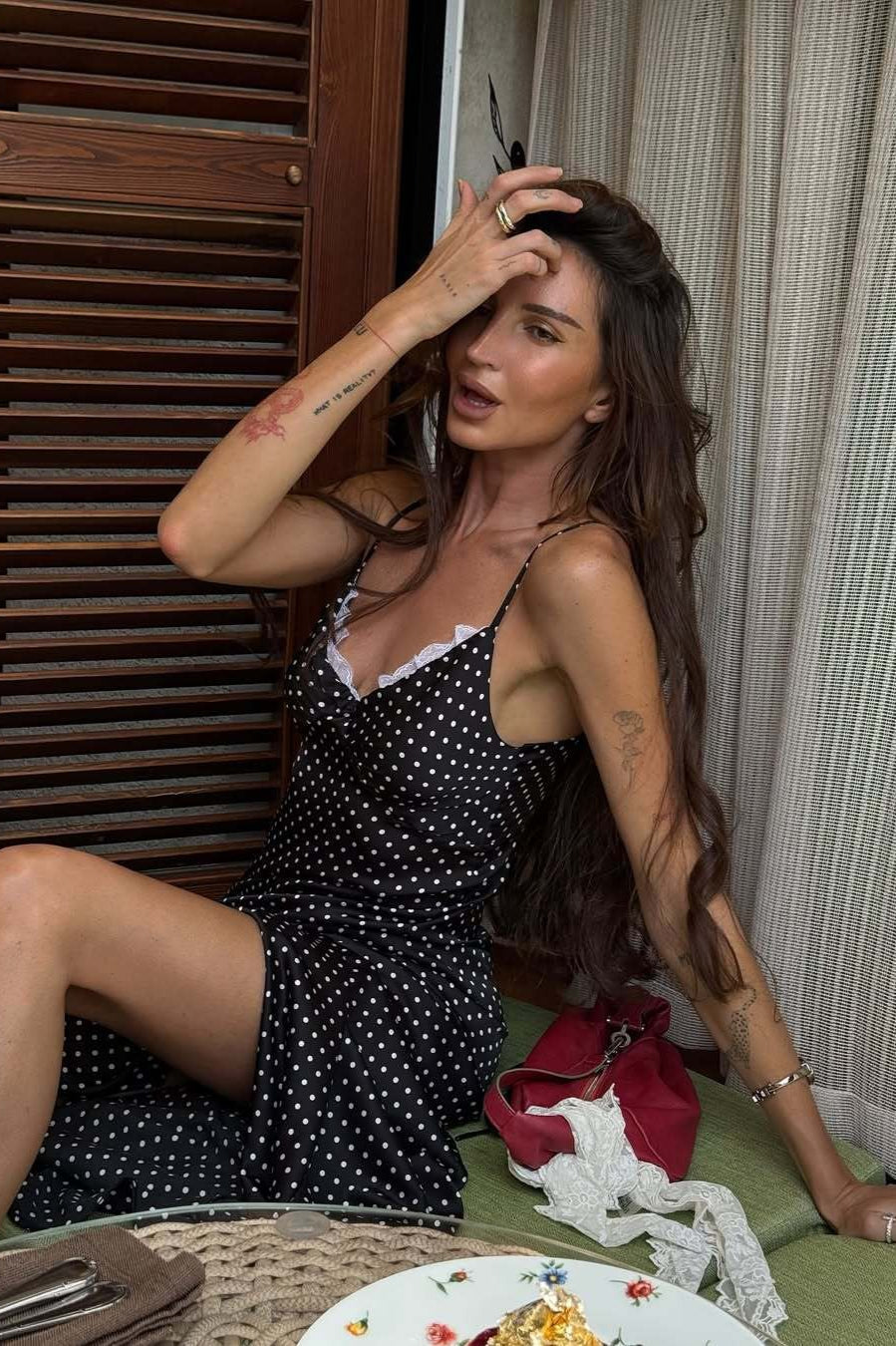Alluring Polka Dot Cami Long Maxi Dress