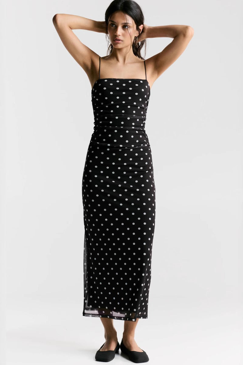 Glamorous Polka Dot Cami Bodycon Maxi Dress