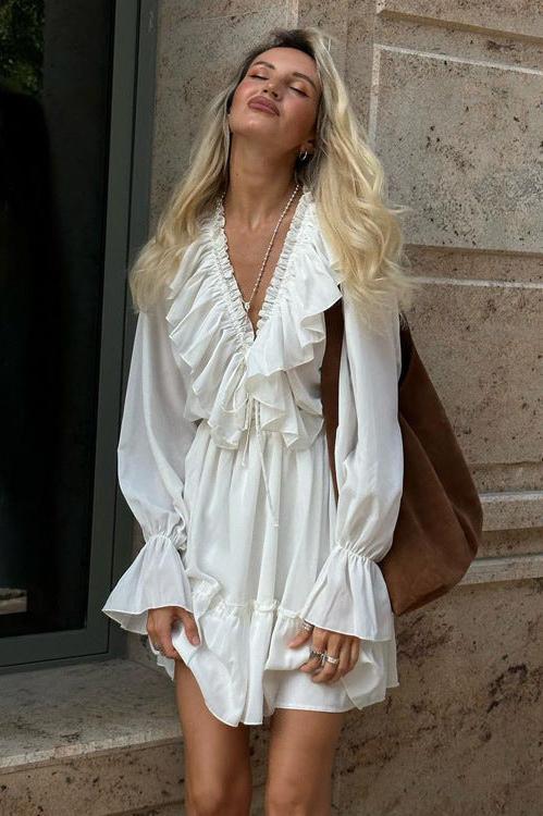 Breeze Amelia Ruffle Long Sleeve Mini Dress