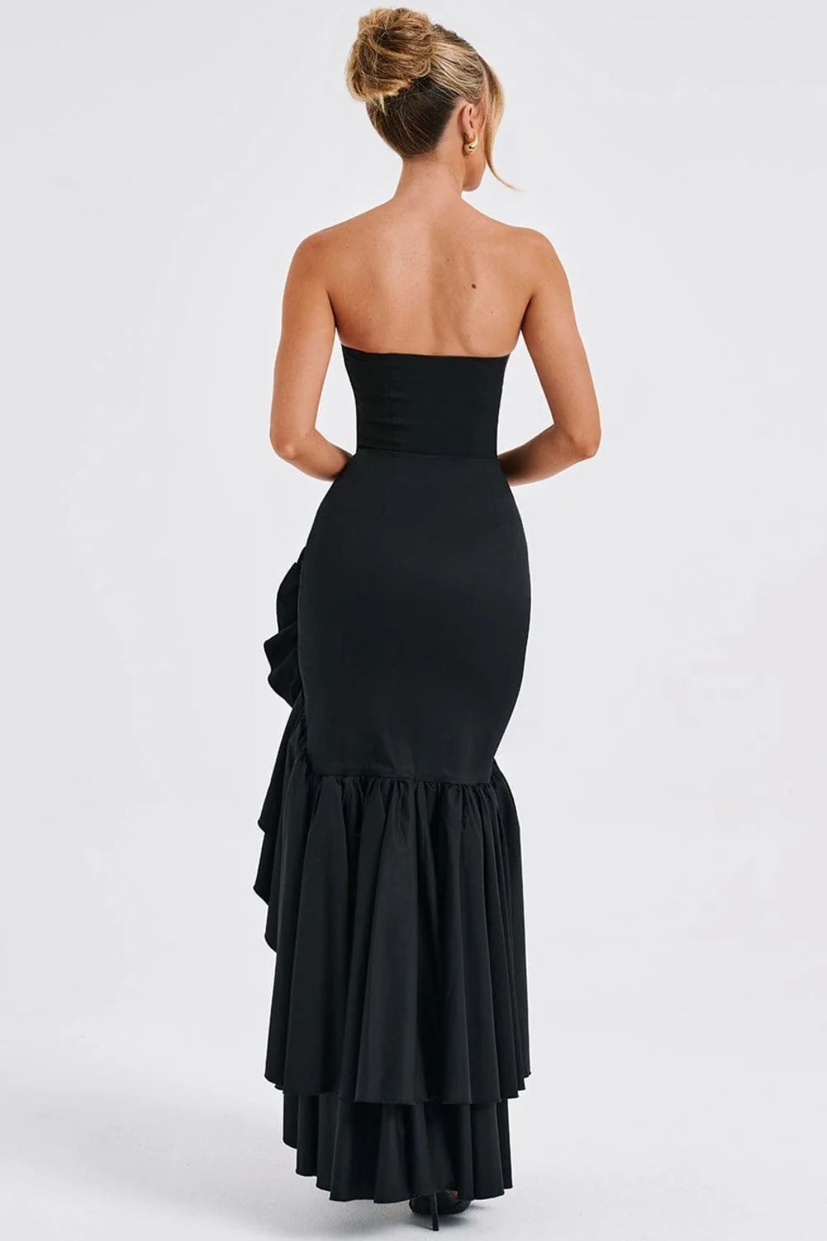 Strapless High Slit Backless Bodycon Slim Fit Graceful Prom Dress