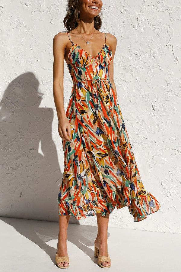 Minimalist Edvige Colorful Midi Dress Elevated Occasion Wear