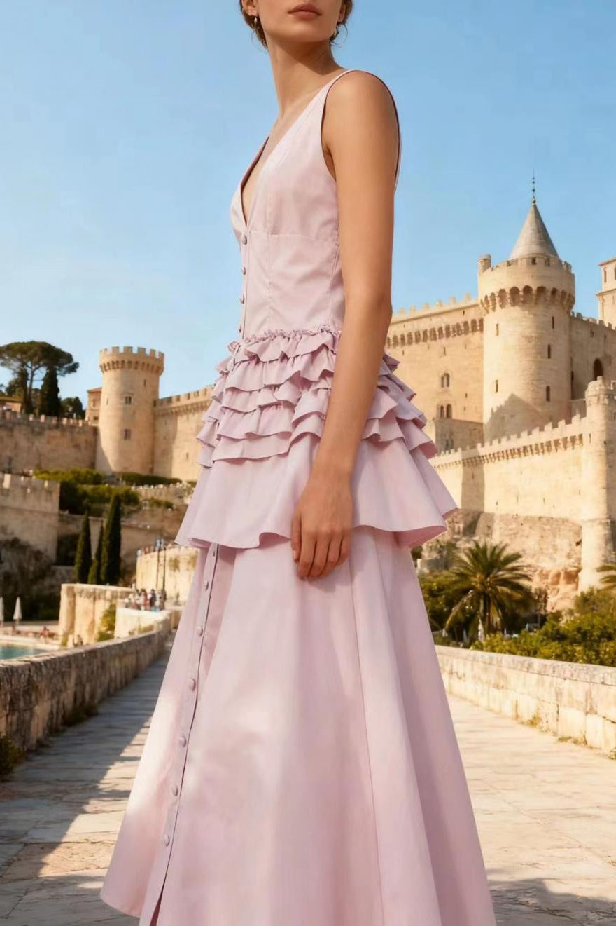 Graceful Vintage Sleeveless Swing Tiered Prom Dress
