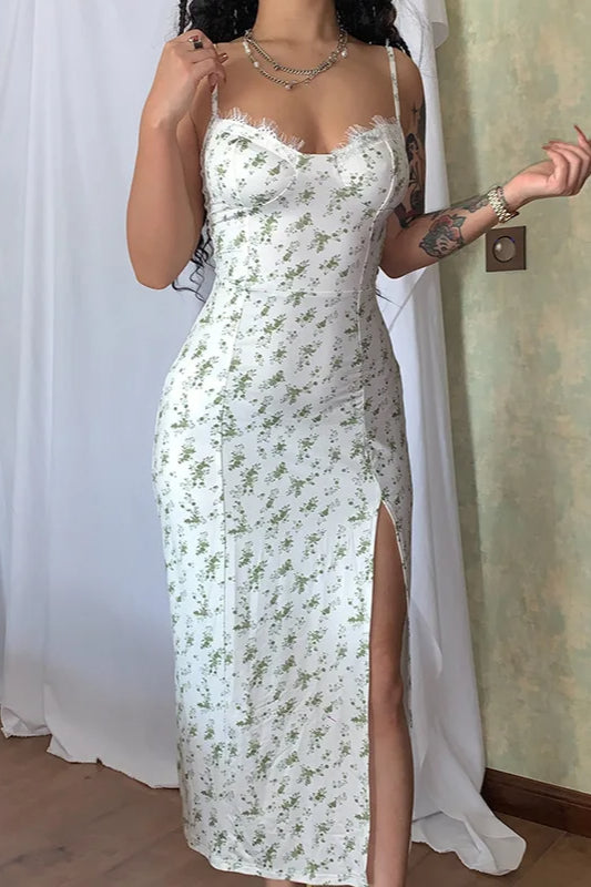 Sleeveless Edition Split Maxi Floral Dress