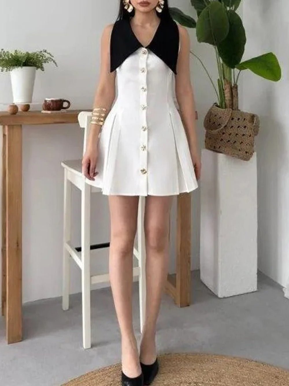 Single Faith Breasted Mini Dress
