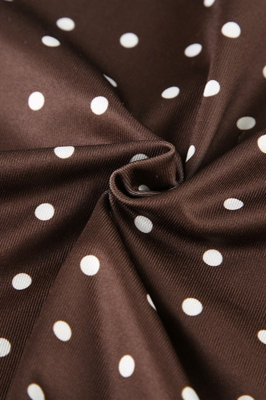 Dot Polka ColorBlock VNeck Bodycon Mini Dress