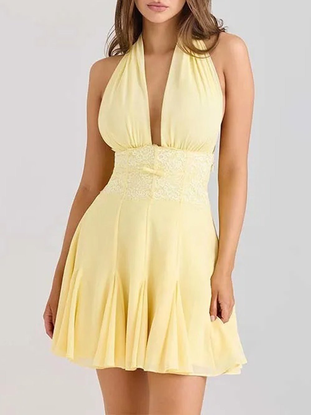 Lace Gemma Patchwork Mini Dress
