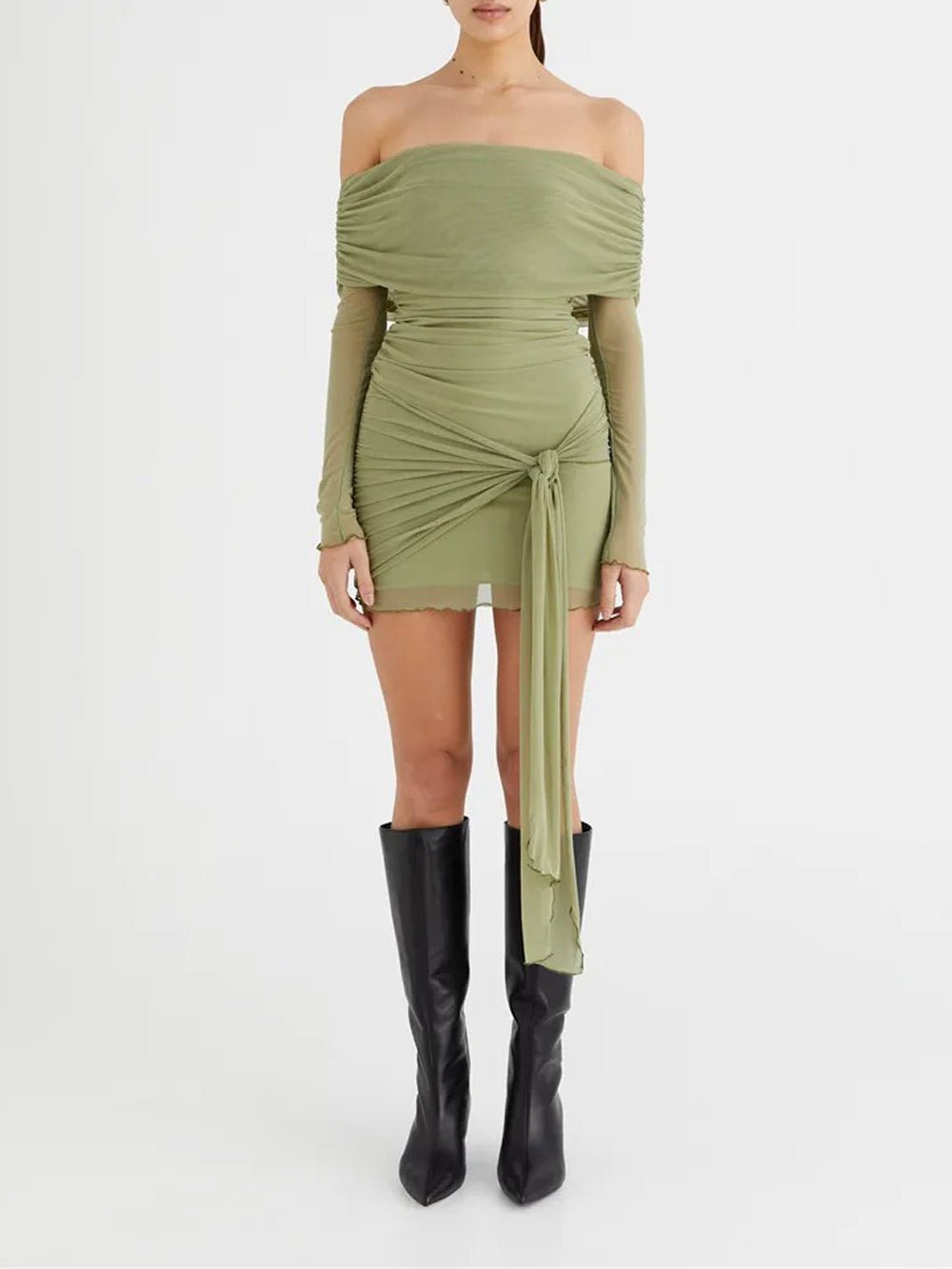 Off Gemma Shoulder Backless Mini Dress
