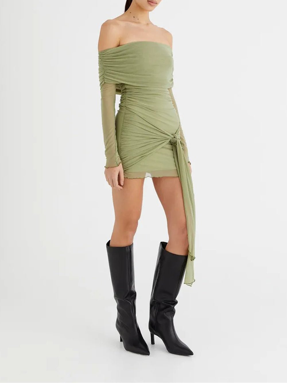 Off Gemma Shoulder Backless Mini Dress