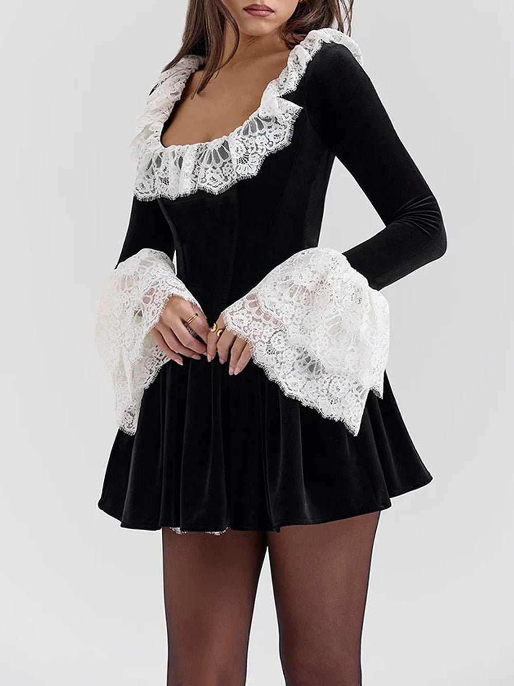 Long Genevieve Sleeve Mini Dress