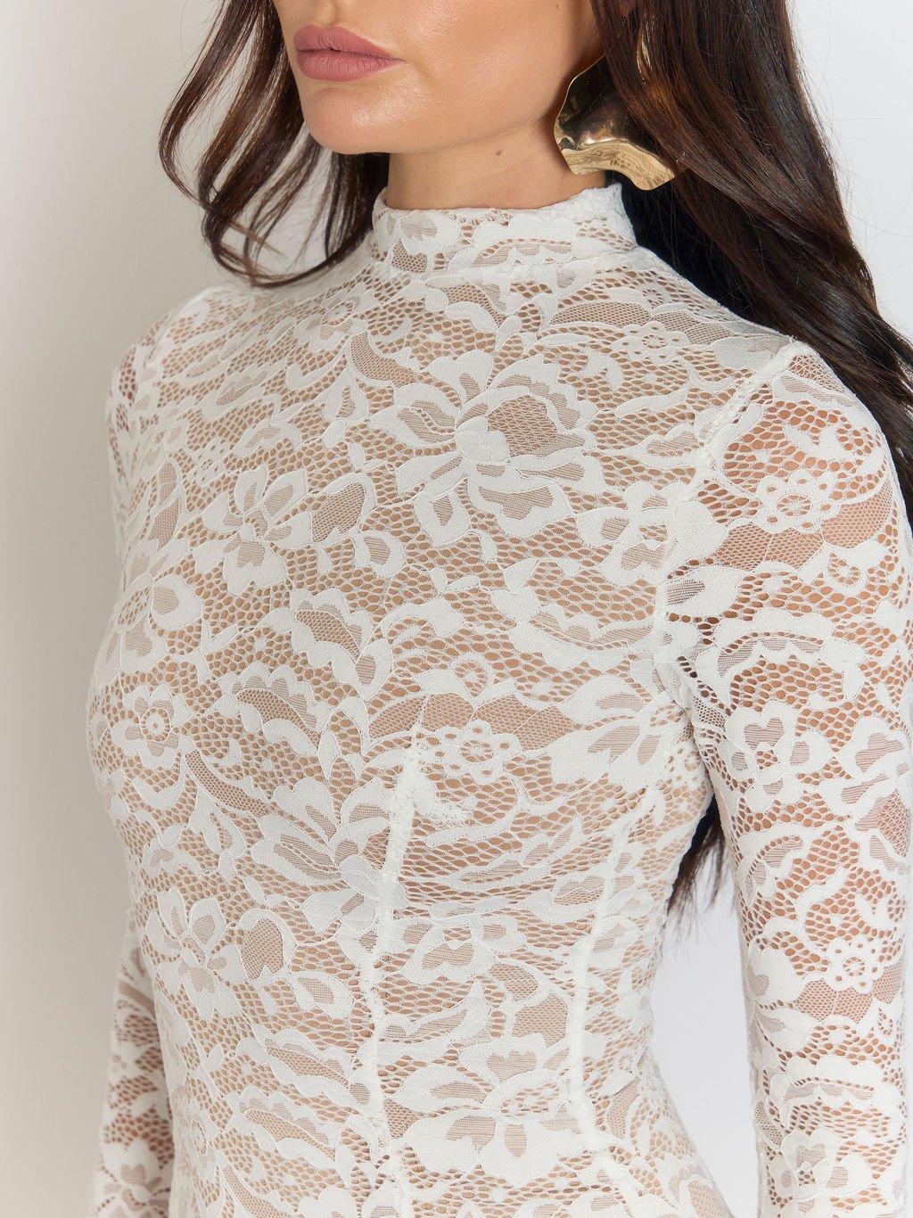 High Giulia Collar Lace Midi Dress