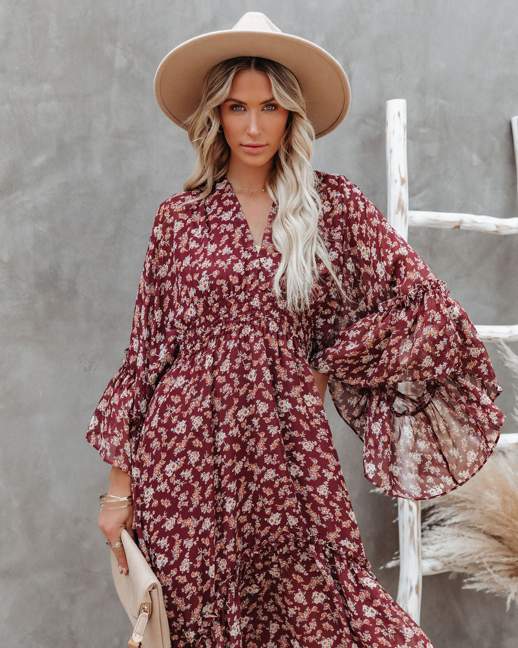Hailey Flower High Low Midi Dress