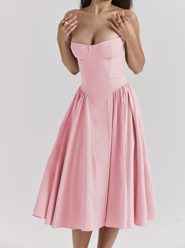 Sleeveless Carolyn Corset Midi Dress