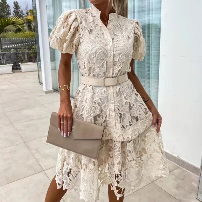 Short Faina Sleeve Mini Dress for Women Office and Evening