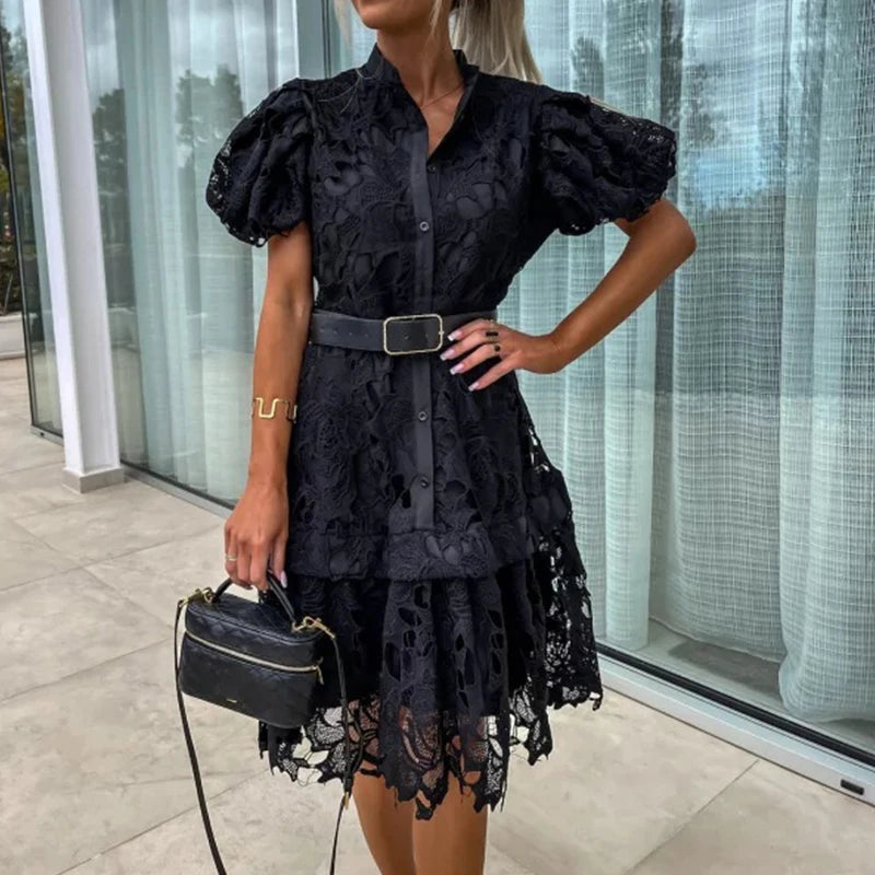 Short Faina Sleeve Mini Dress for Women Office and Evening