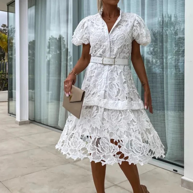 Short Faina Sleeve Mini Dress for Women Office and Evening