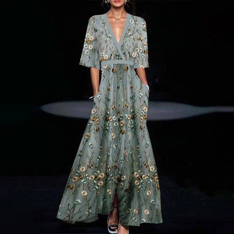 Graciela Floral Print Maxi Dress for Women Graceful Evening Look