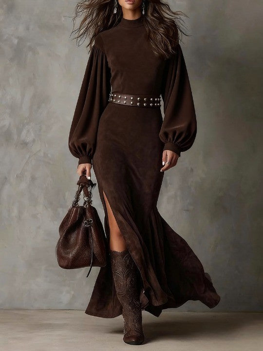 Harriet | Timeless Lantern Sleeve Midi Dress