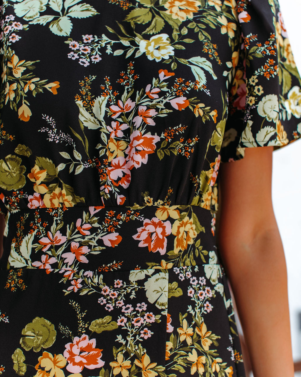 Jaune Bloom Slit Midi Dress