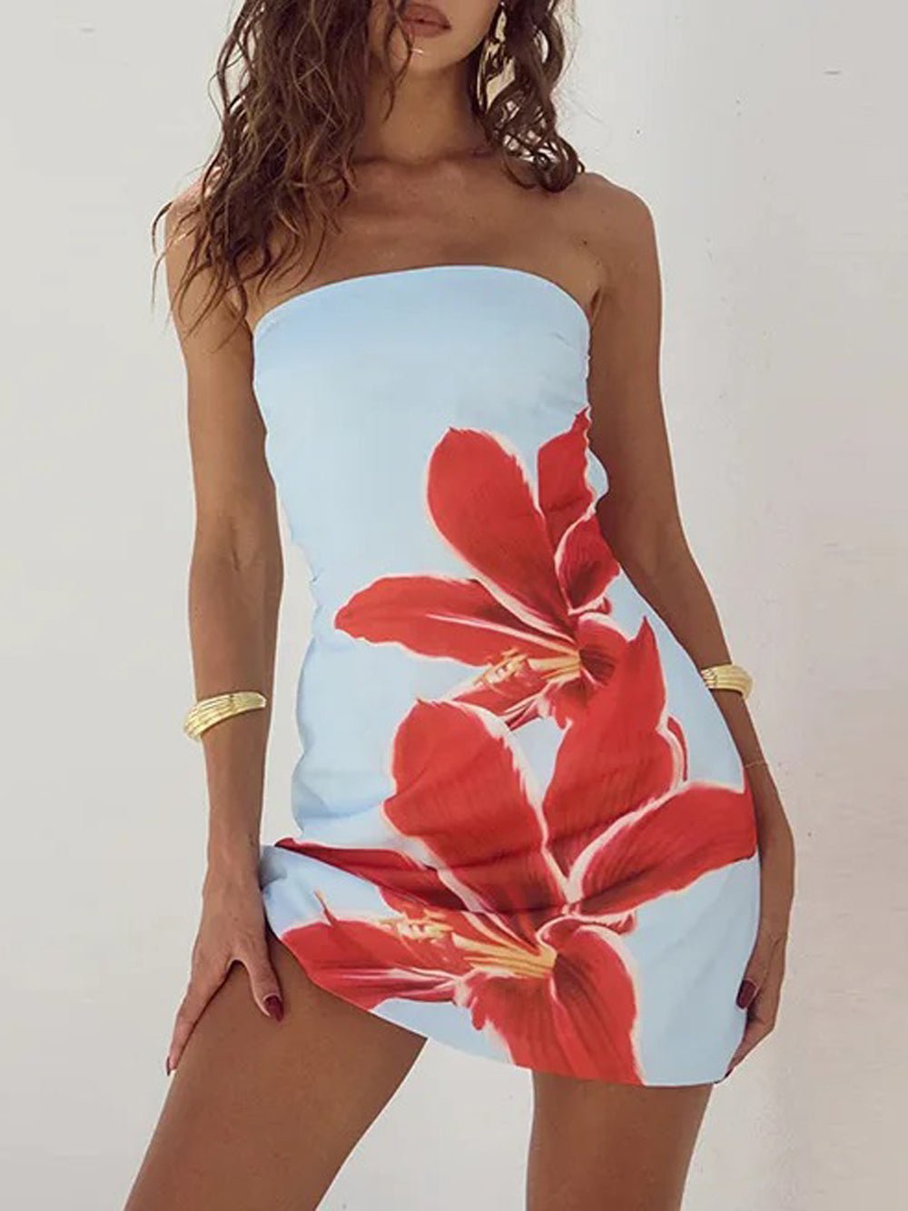 Off Julia Shoulder Backless Mini Dress