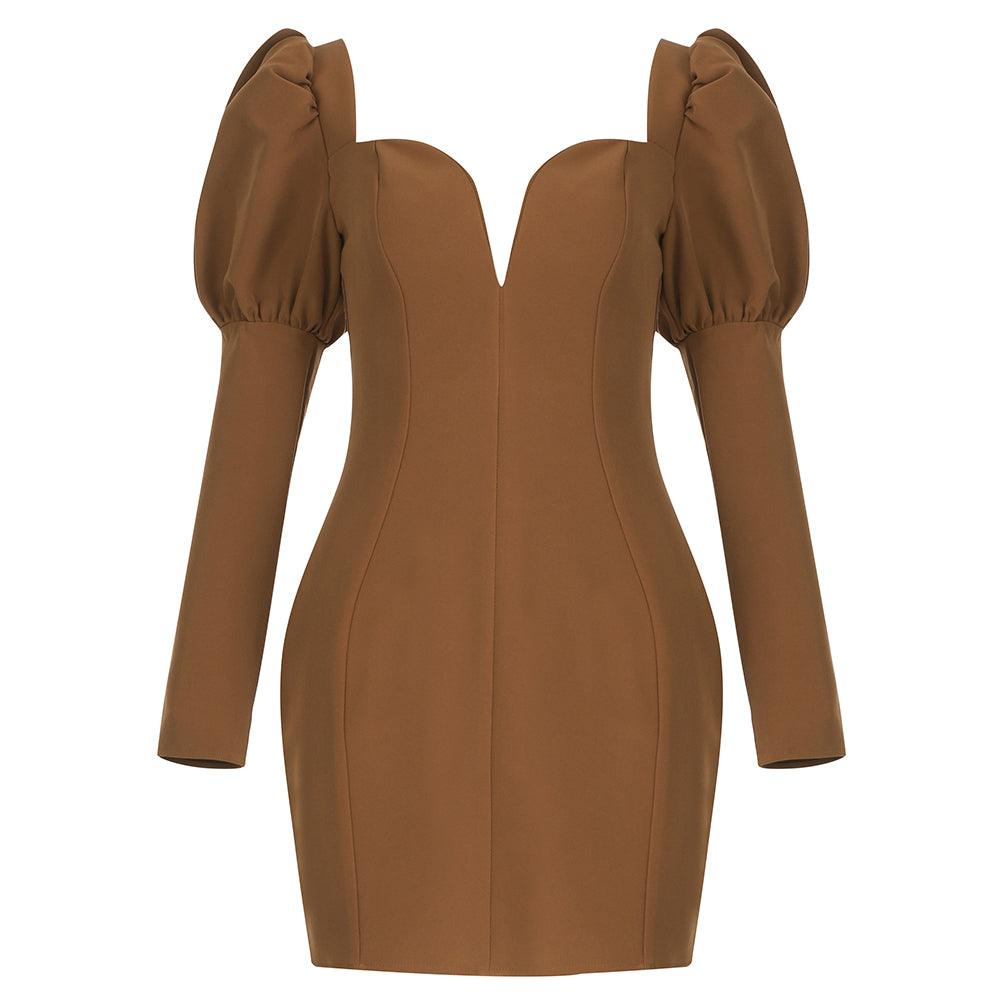 Sweetheart Kisha Neckline Solid Mini Dress