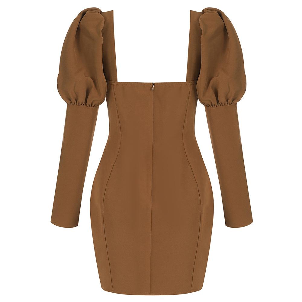 Sweetheart Kisha Neckline Solid Mini Dress