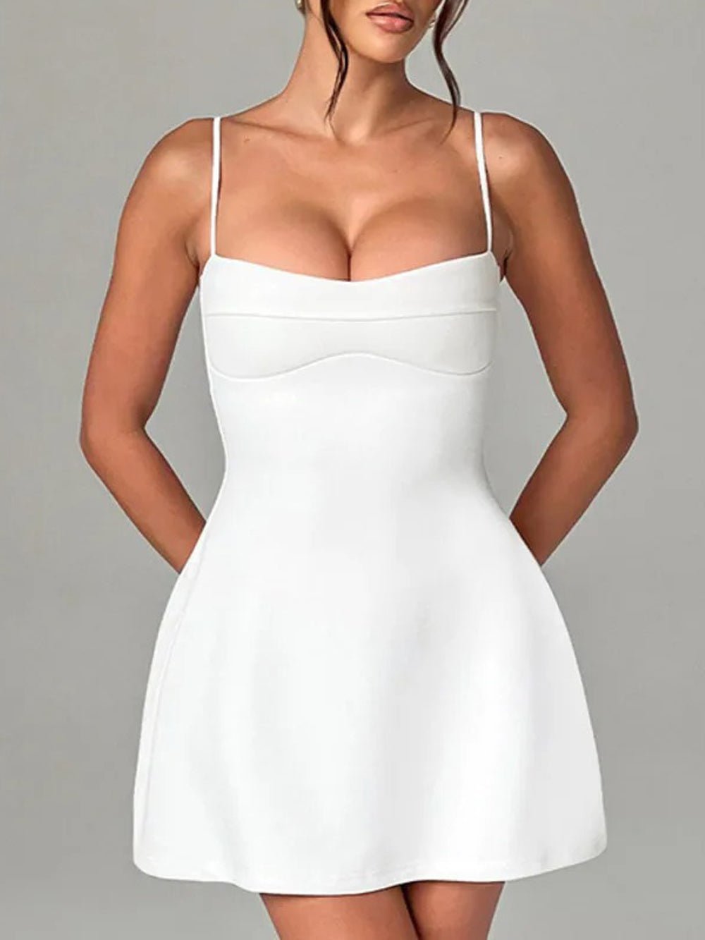 Off Laura Shoulder Backless Mini Dress