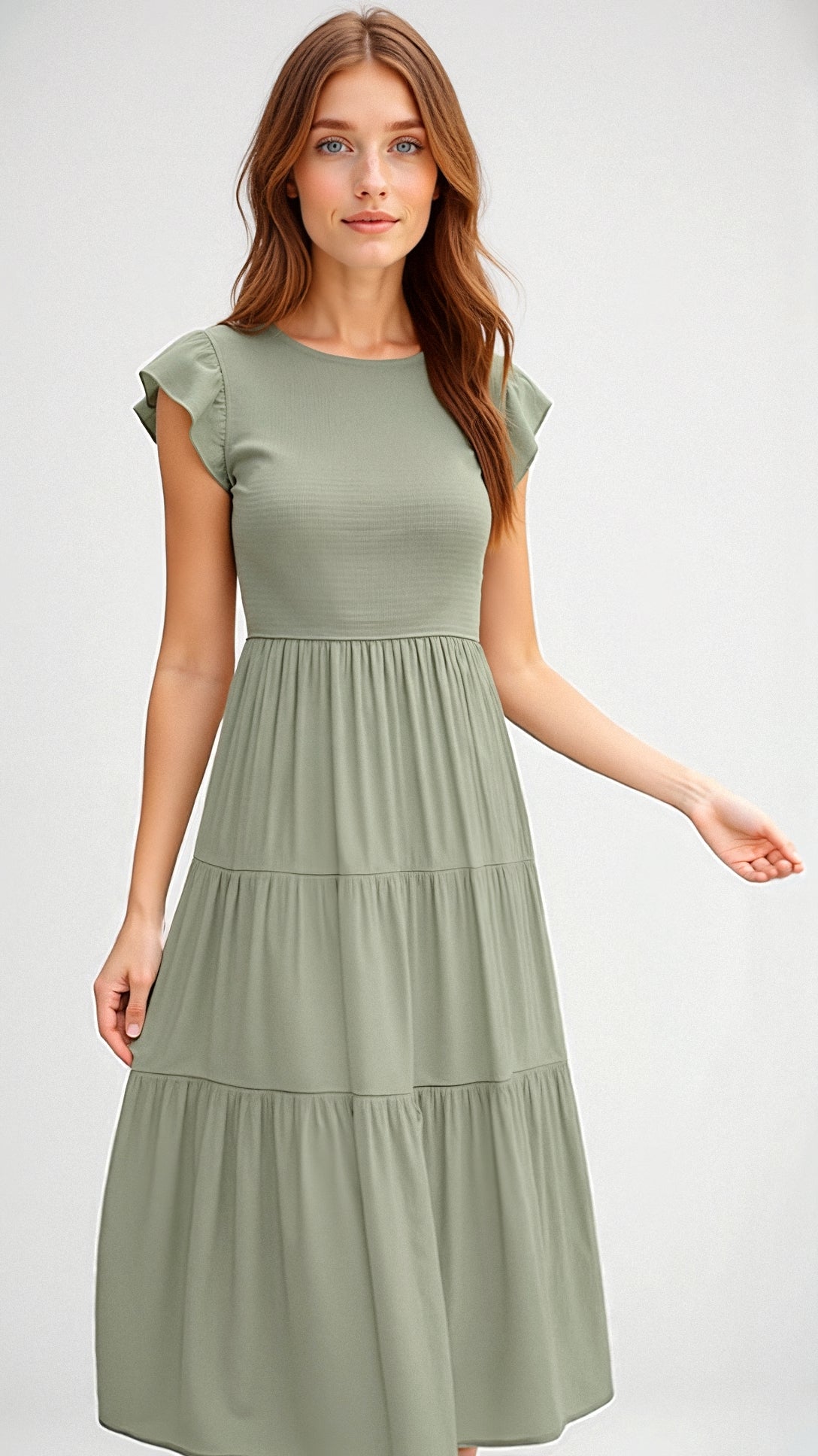 Chic Pilar Smocked Summer Midi Dress Pleated Designer Edit