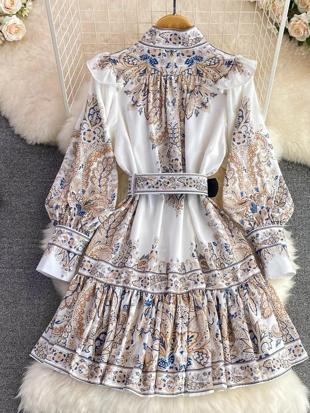 Ruffle Liliana Single Breasted Midi Dress