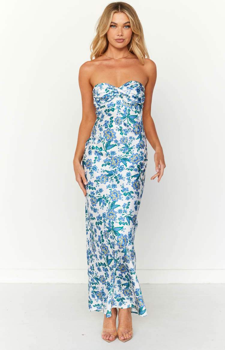 Guadalupe Elevated Printed Maxi Tube Dress with Knot Detail Premium Wardrobe Essential
