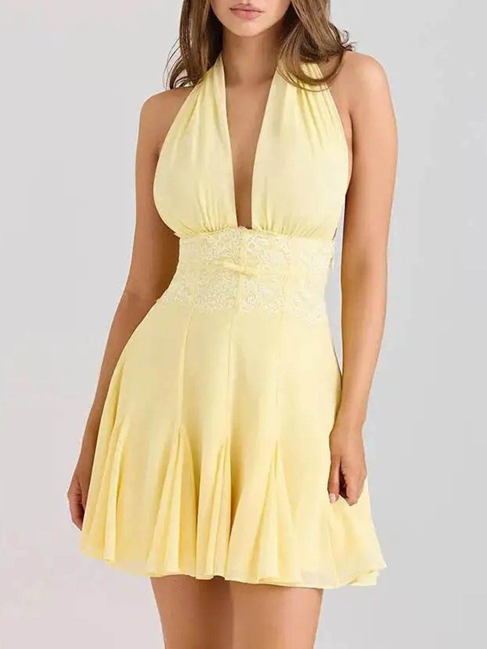Halter Lydia Flared Mini Dress