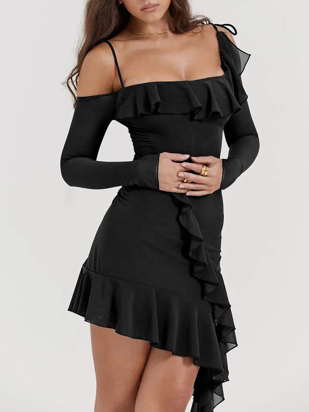 Backless Lyla Bodycon Ruffle Mini Dress