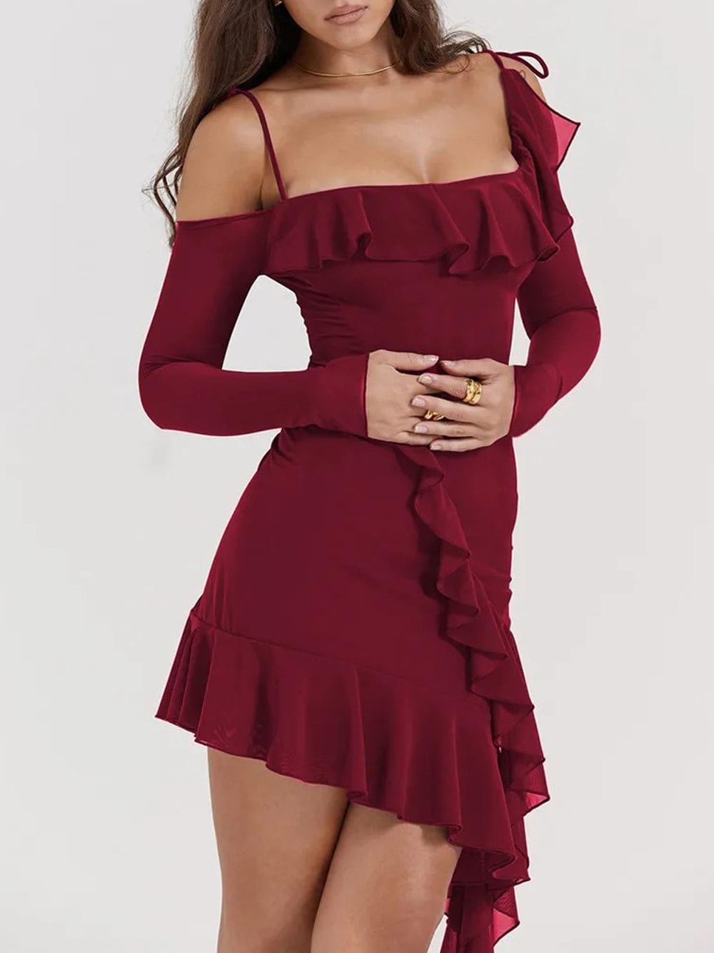 Backless Lyla Bodycon Ruffle Mini Dress