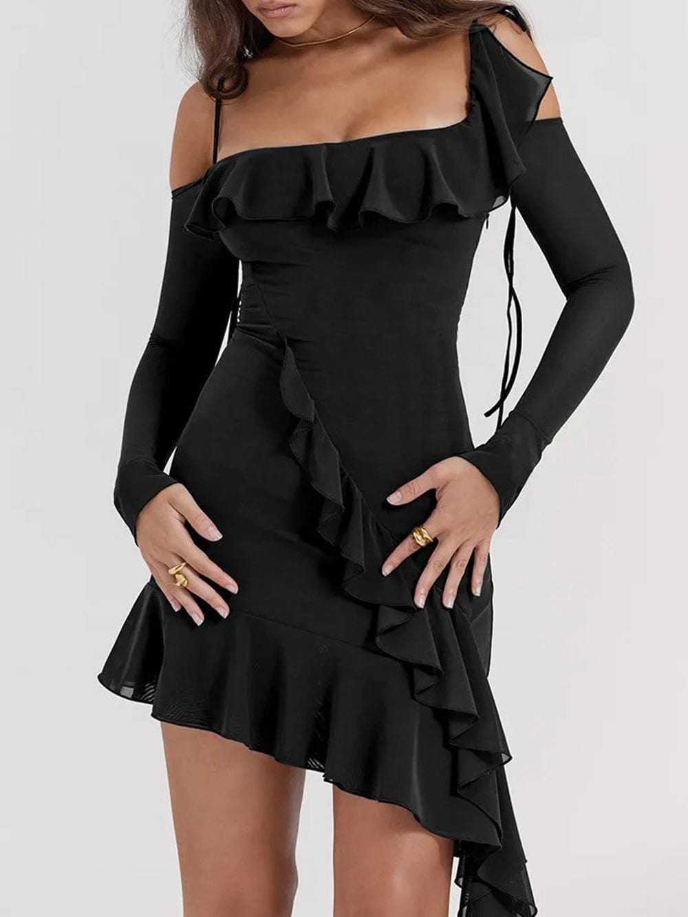 Backless Lyla Bodycon Ruffle Mini Dress
