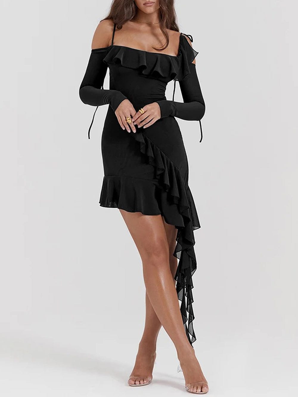 Backless Lyla Bodycon Ruffle Mini Dress