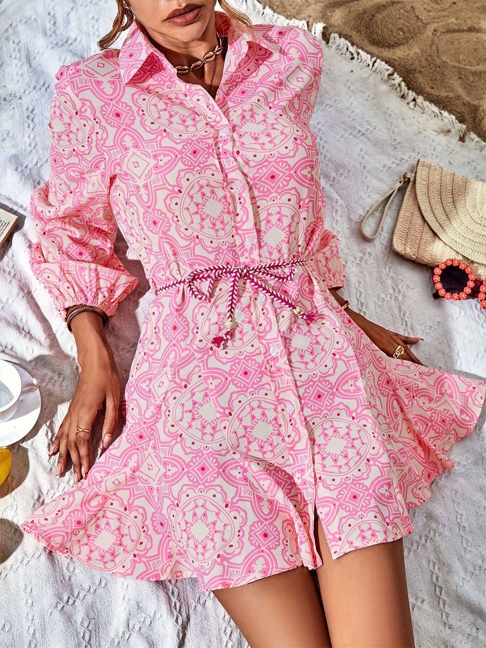Long Melanie Sleeve Mini Dress