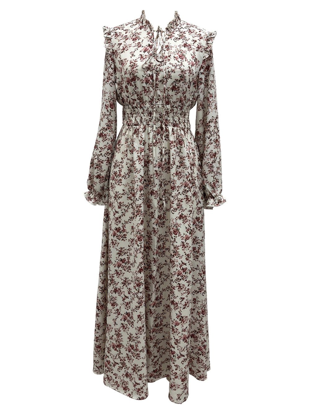 Millie Flower Long Sleeve Midi Dress