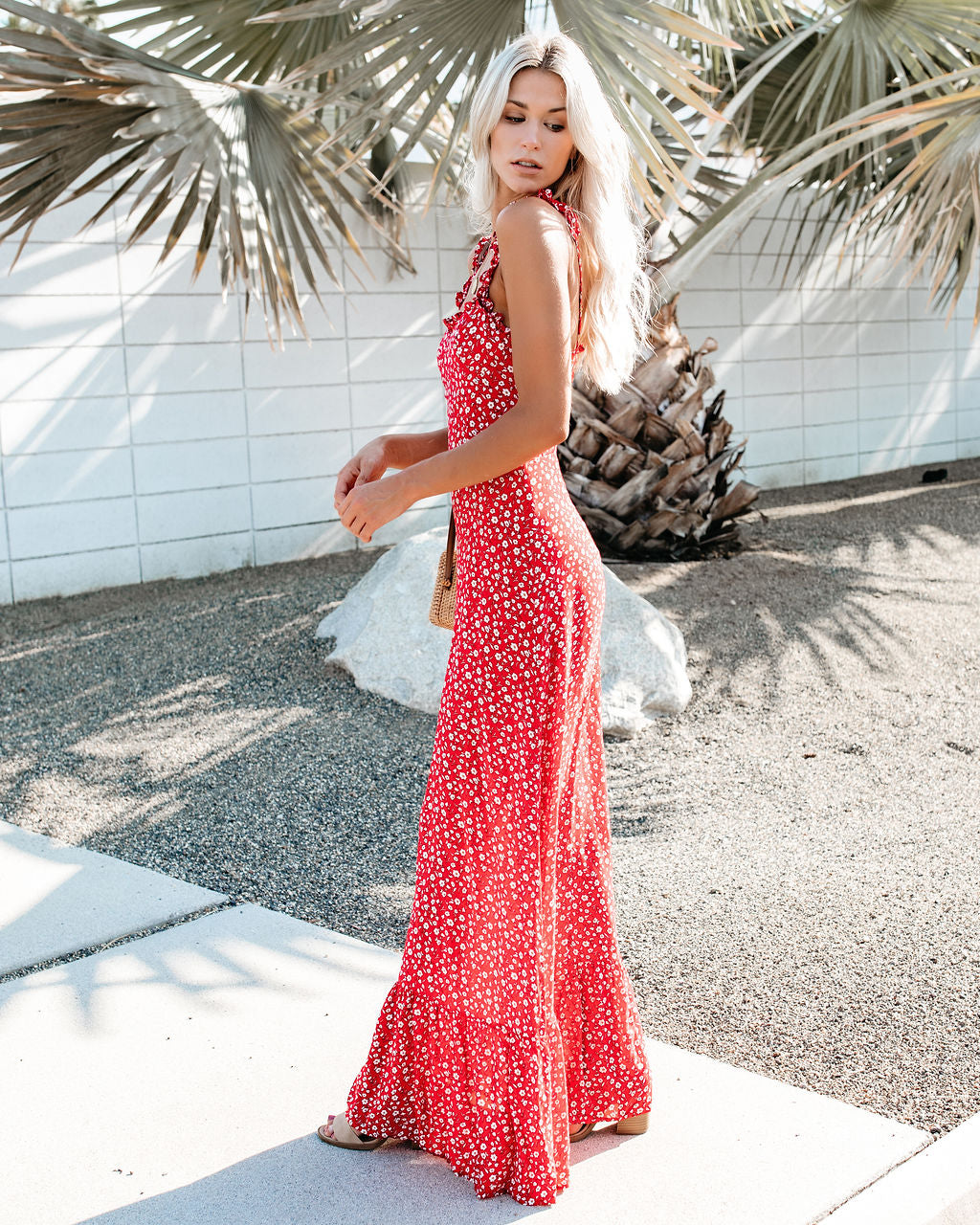 My Fair Lady Floral Ruffle Maxi Dress