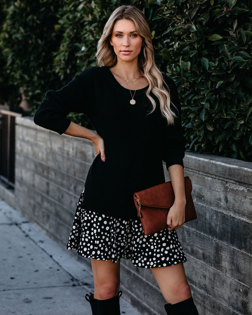 Hundred One Lifetimes Contrast Sweater Dress