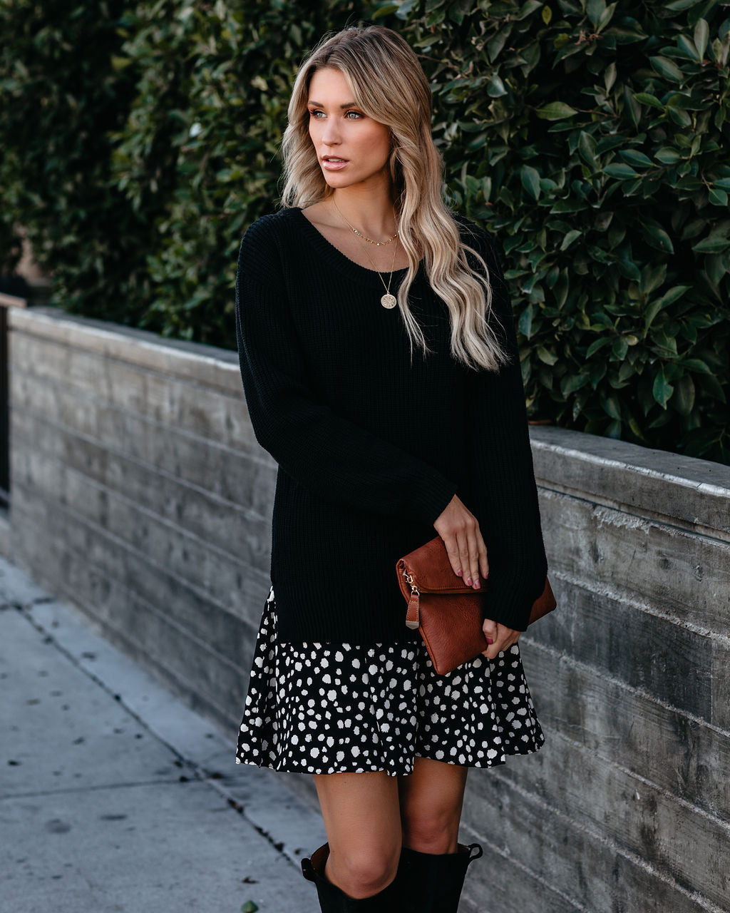 Hundred One Lifetimes Contrast Sweater Dress