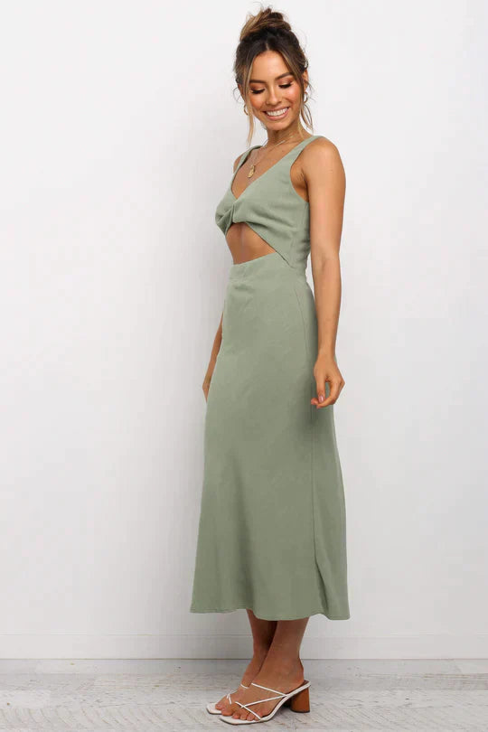 Galla Midi Dress in a Wrap Style for Women Easygoing Daywear
