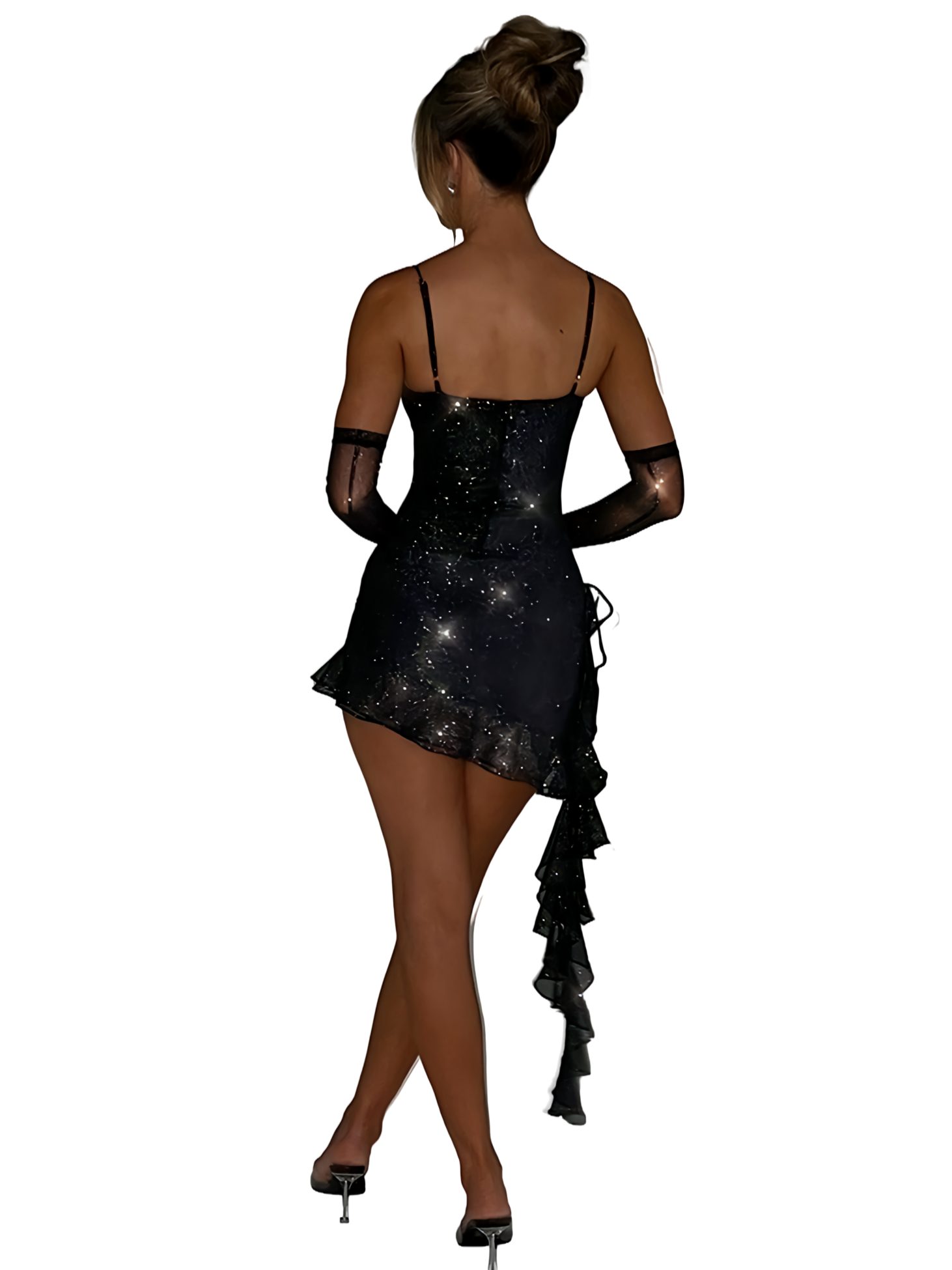 European Moonlit Mini Dress Evening Elegance