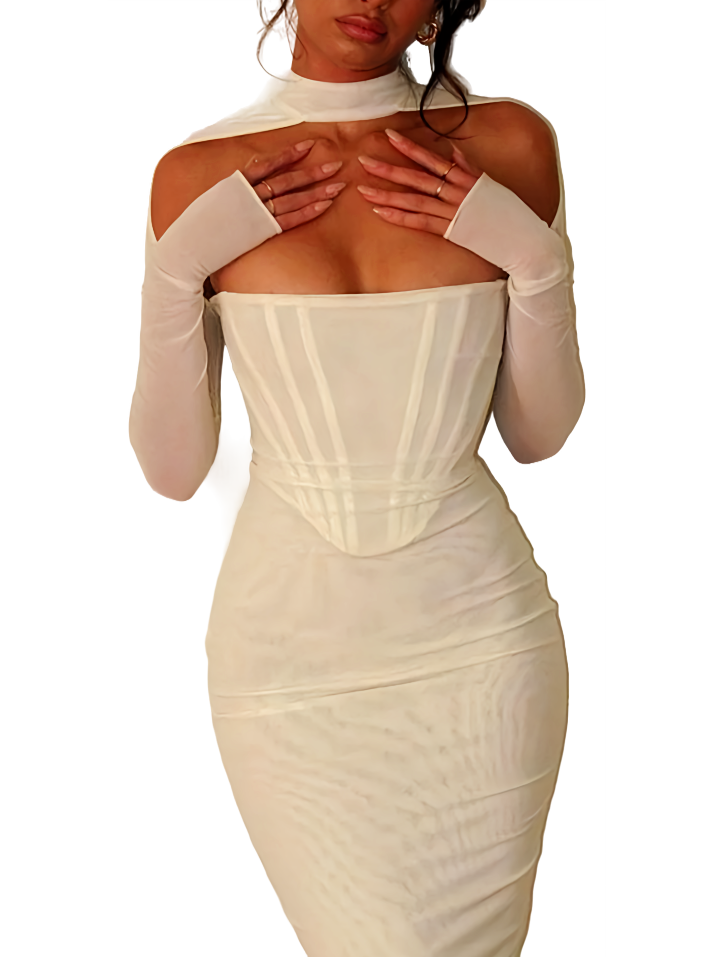 Romantic Structured Midi Dress Contemporary Style