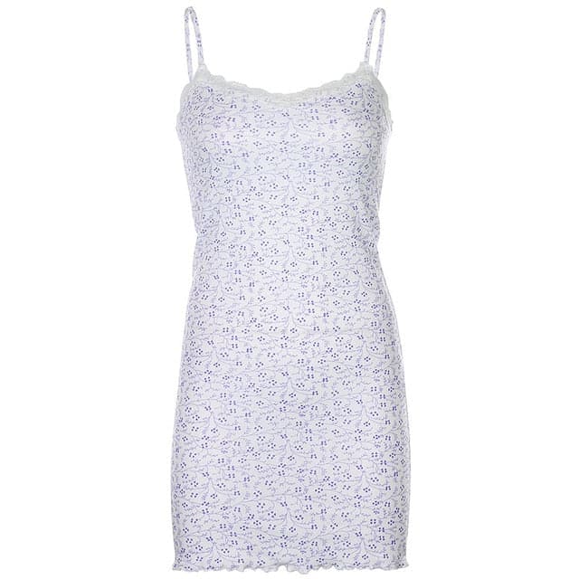 Summer Flower Print Flare Long Sleeve Mini Dress