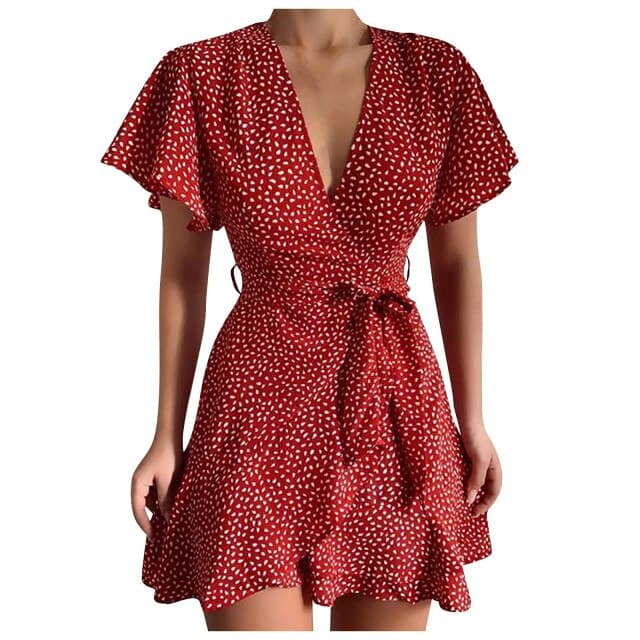 Butterfly Sleeve Classic Short Mini Dress