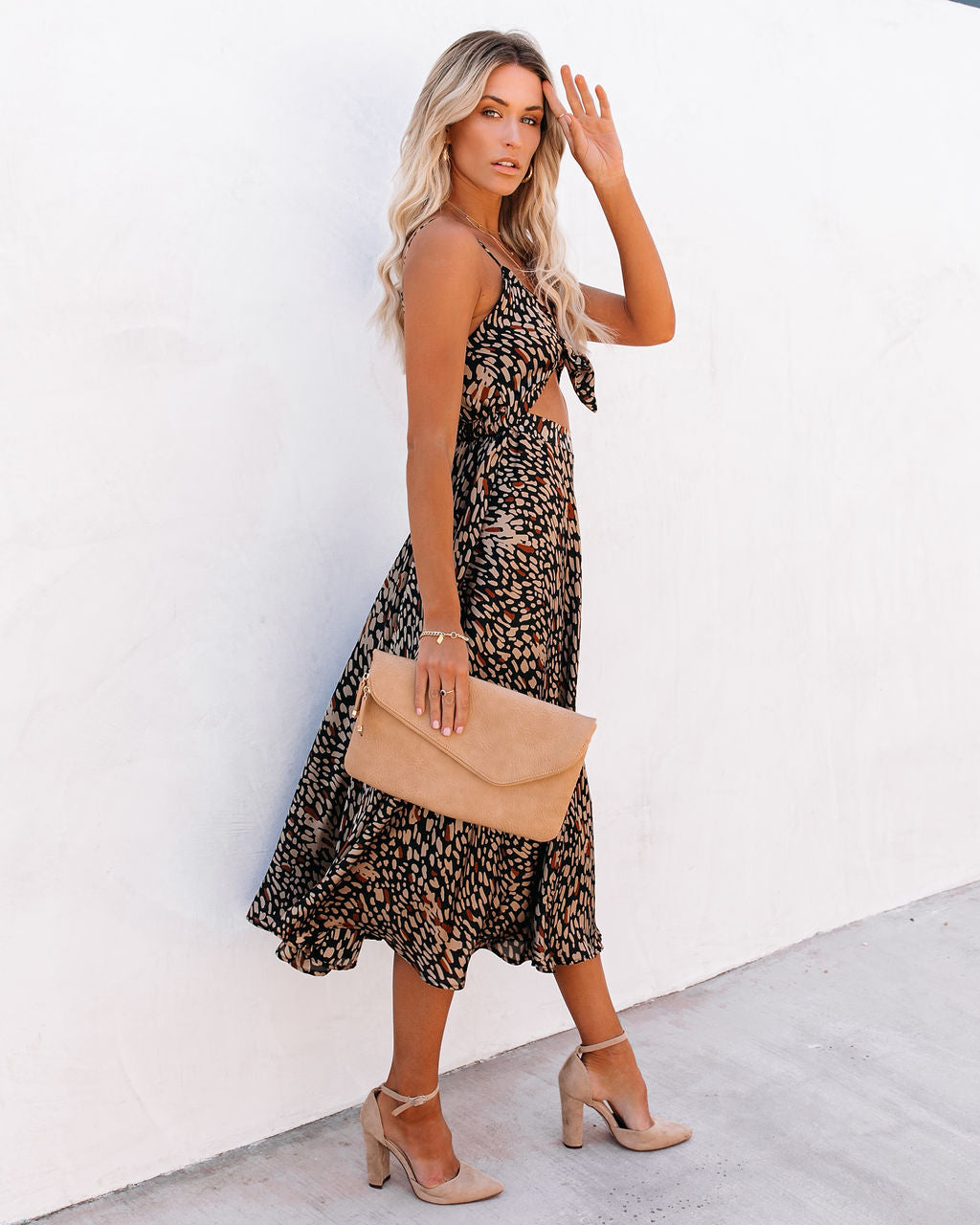 Taste Real Printed Cutout Midi Dress FINAL