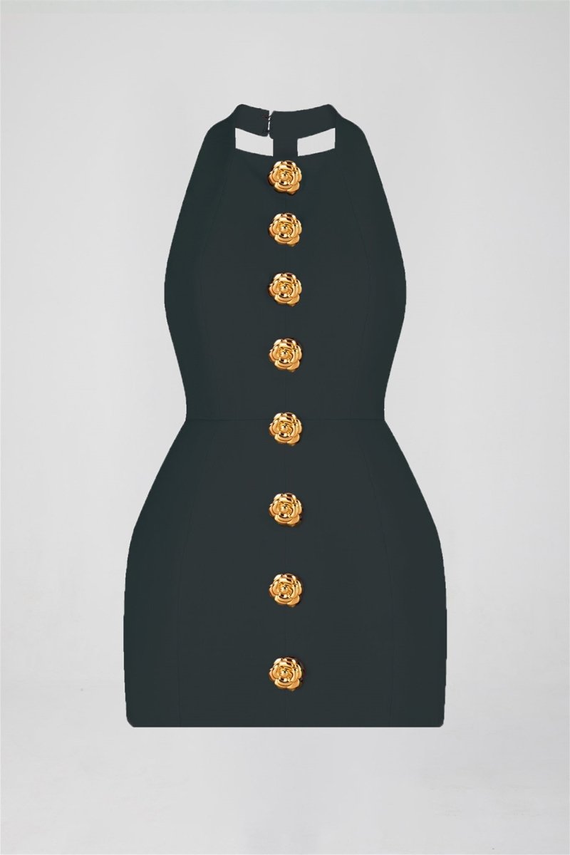 Premium Catalina Backless Halterneck Mini Dress Rebecca Elevated Occasion Wear