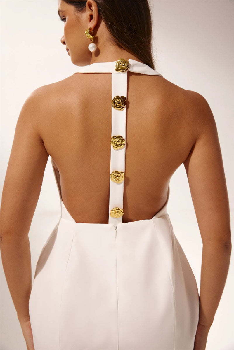 Premium Catalina Backless Halterneck Mini Dress Rebecca Elevated Occasion Wear