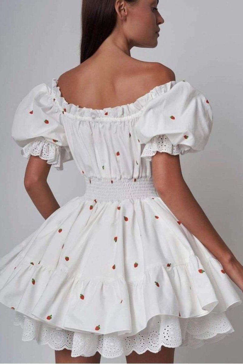 Effortless Judith Printed Mini Dress with Puff Sleeves Premium Wardrobe Essential