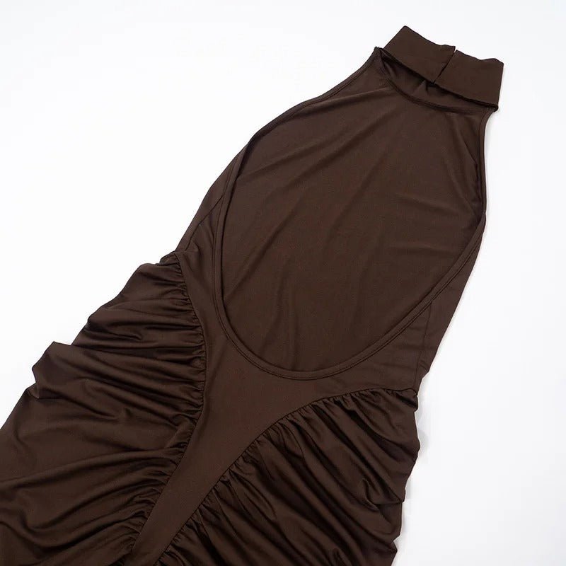 Turtleneck Renee Ruched Midi Dress
